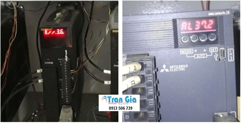 Hình ảnh servo đang trong quá trình được sửa chữa tại TRAN GIA Automation