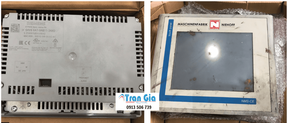 Hình ảnh sửa màn hình HMI đang trong quá trình sửa chữa tại Trần Gia Automation