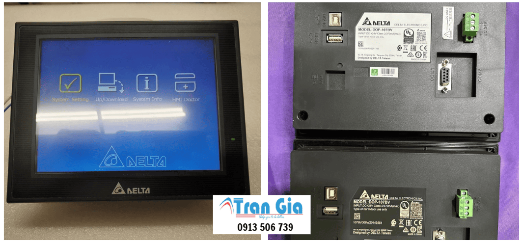 Hình ảnh sửa màn hình HMI đang trong quá trình sửa chữa tại Trần Gia Automation