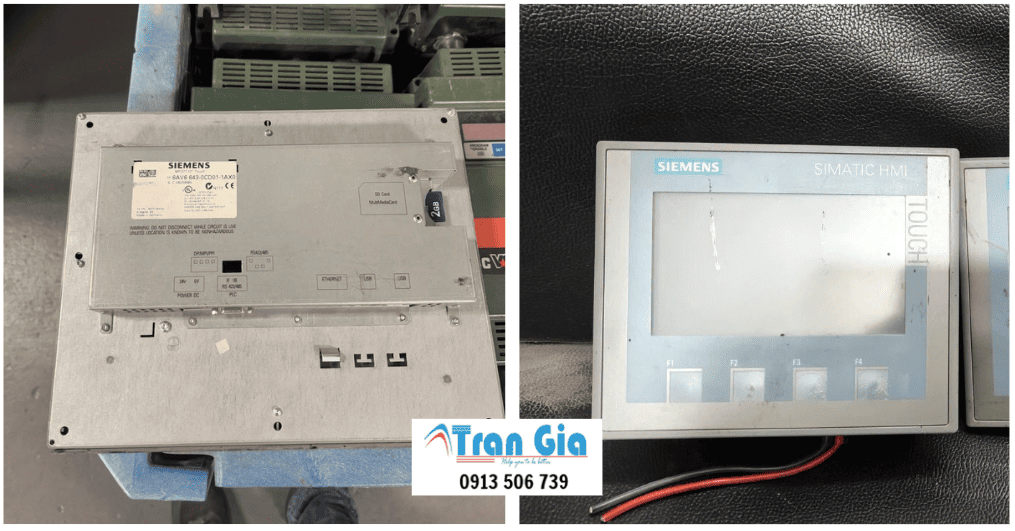 Hình ảnh sửa màn hình HMI đang trong quá trình sửa chữa tại Trần Gia Automation