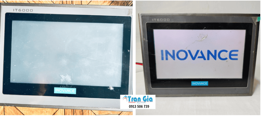 Hình ảnh sửa màn hình HMI đang trong quá trình sửa chữa tại TRAN GIA AUTOMATION