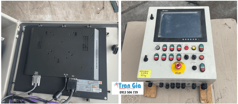 Hình ảnh sửa màn hình HMI đang trong quá trình sửa chữa tại Trần Gia Automation