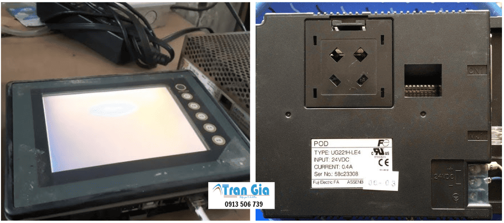 Hình ảnh sửa màn hình HMI đang trong quá trình sửa chữa tại TRAN GIA AUTOMATION