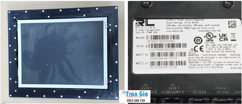 Hình ảnh sửa màn hình HMI đang trong quá trình sửa chữa tại TRAN GIA AUTOMATION