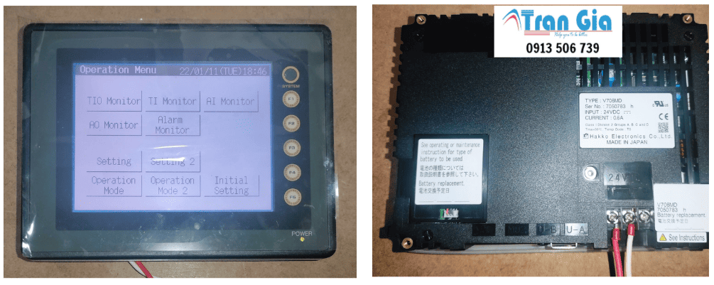 Hình ảnh sửa màn hình HMI đang trong quá trình sửa chữa tại Trần Gia Automation