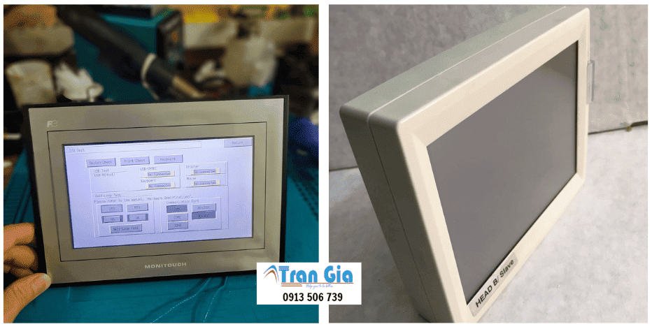 Hình ảnh sửa màn hình HMI đang trong quá trình sửa chữa tại TRAN GIA AUTOMATION