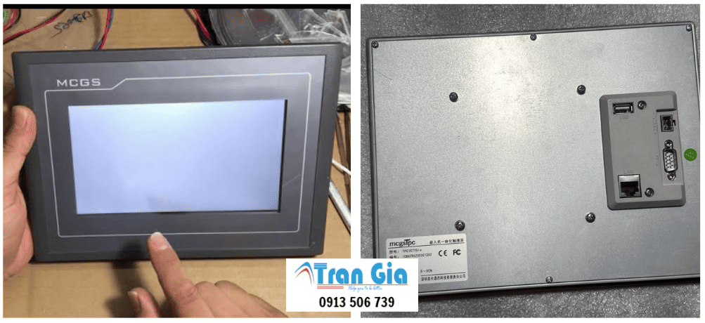 Hình ảnh sửa màn hình HMI đang trong quá trình sửa chữa tại Trần Gia Automation 