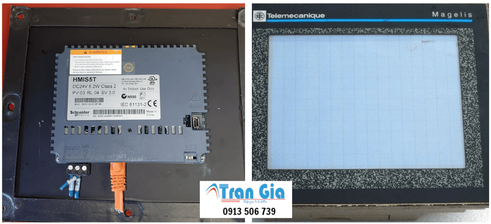Hình ảnh sửa màn hình HMI đang trong quá trình sửa chữa tại Trần Gia Automation 