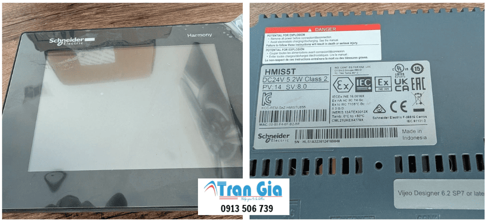 Hình ảnh sửa màn hình HMI đang trong quá trình sửa chữa tại Trần Gia Automation