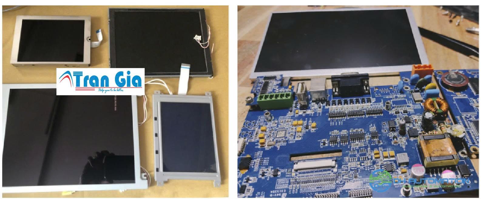 Hình ảnh sửa màn hình HMI đang trong quá trình sửa chữa tại Trần Gia Automation 