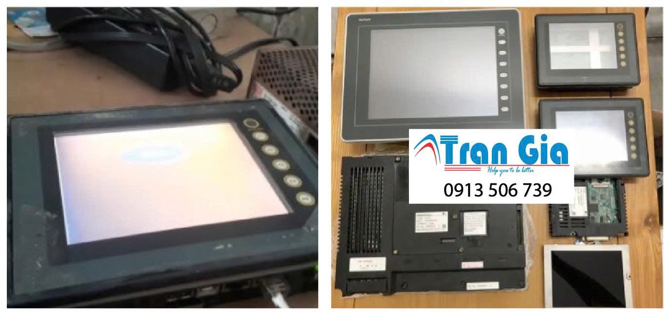 Hình ảnh sửa màn hình HMI đang trong quá trình sửa chữa tại Trần Gia Automation