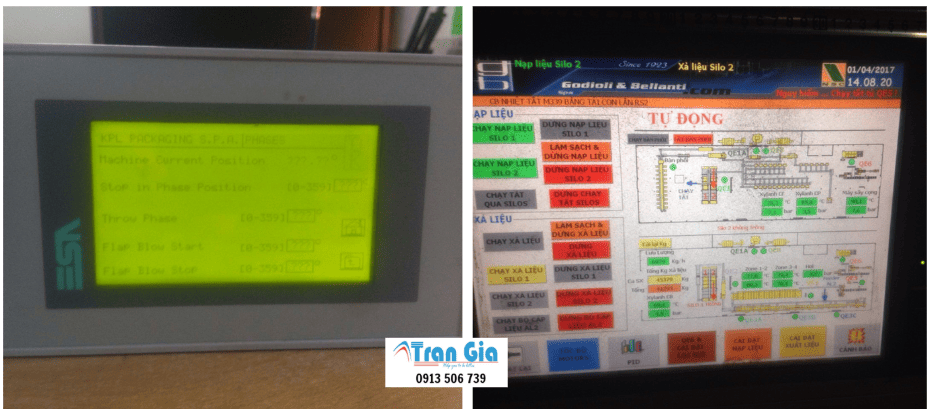 Hình ảnh sửa màn hình HMI đang trong quá trình sửa chữa tại Trần Gia Automation