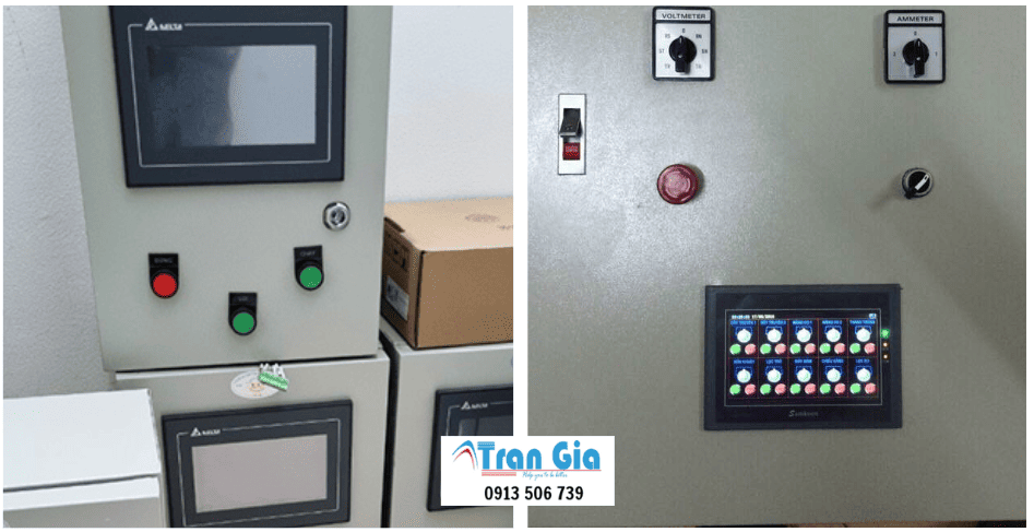 Hình ảnh sửa màn hình HMI đang trong quá trình sửa chữa tại Trần Gia Automation