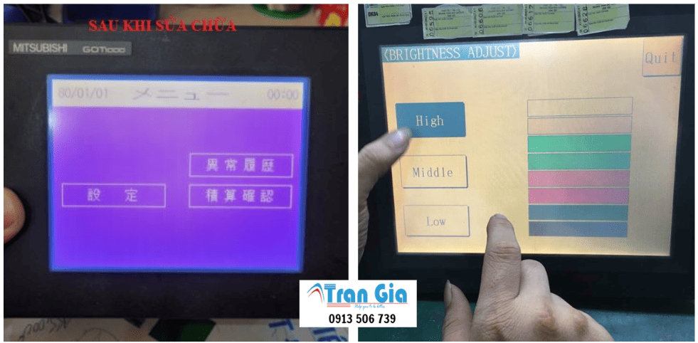 Sửa màn hình mitsubishi Lỗi Bấm Cảm ứng Không Được, Loạn Cảm ứng