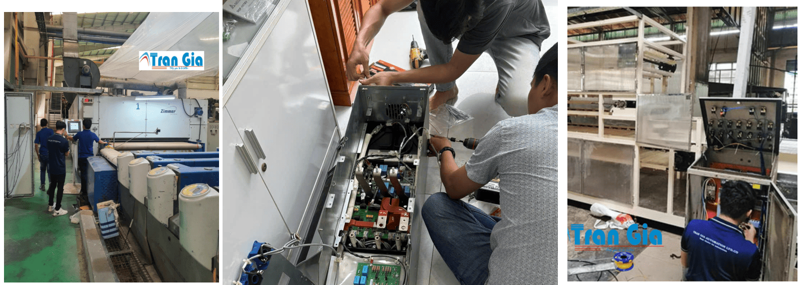 Hình ảnh sửa màn hình HMI đang trong quá trình sửa chữa tại Trần Gia Automation