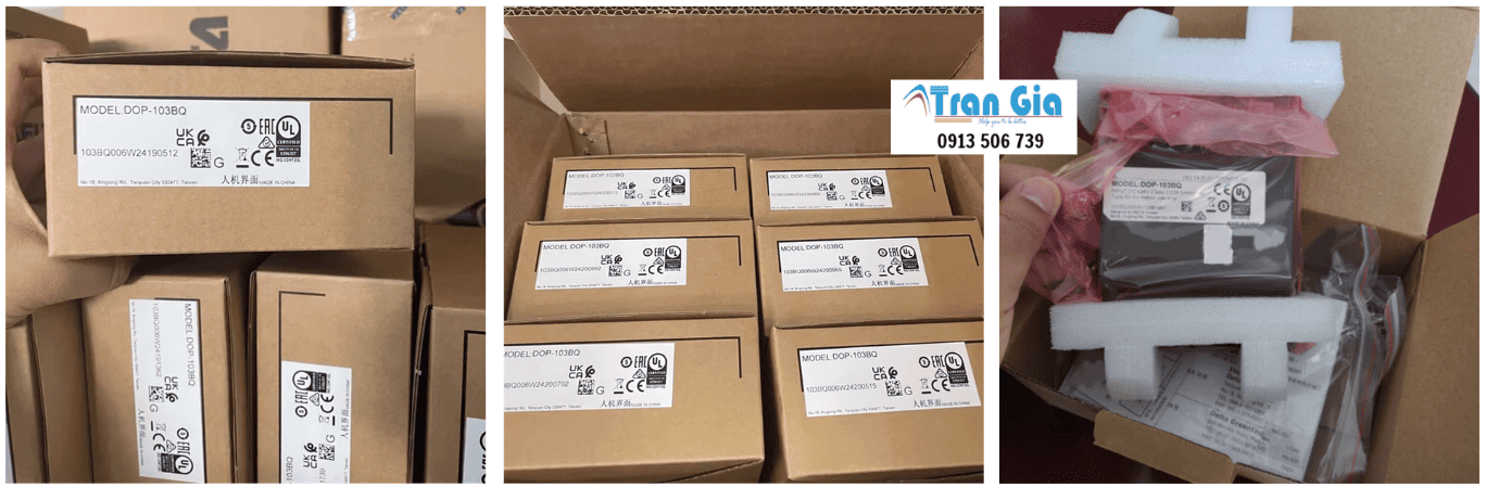 Hình ảnh kho hàng màn hình Delta tại Trần Gia Automation 