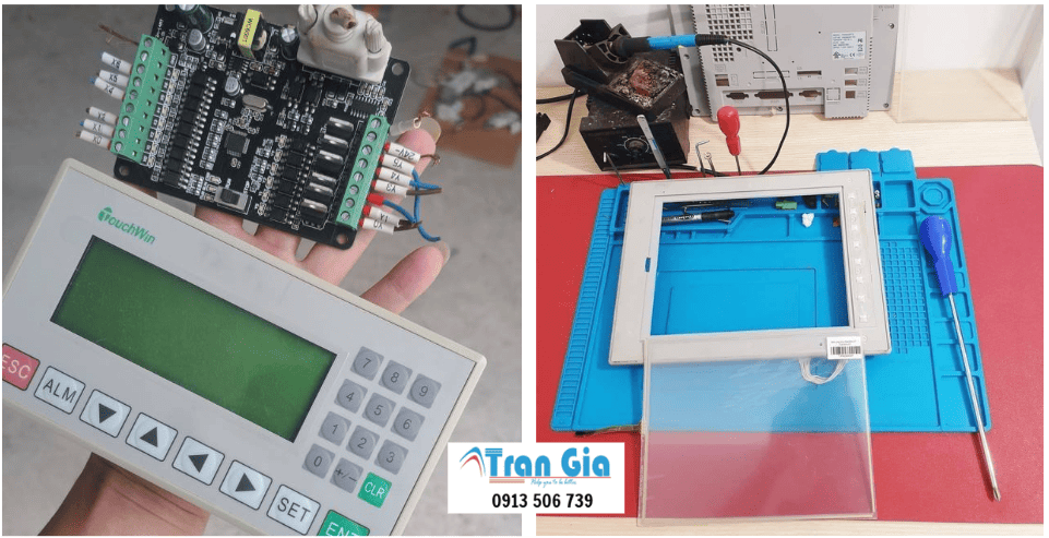 Hình ảnh sửa biến tần đang trong quá trình sửa chữa tại Trần Gia Automation